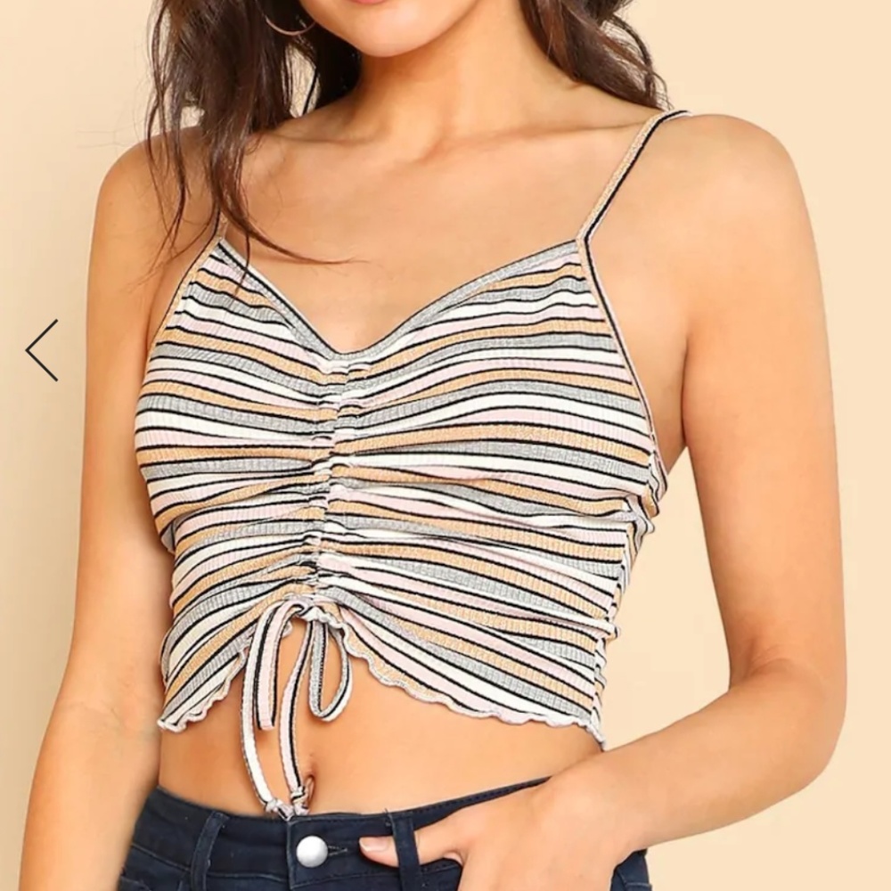 Colorful Drawstring Front Tank Top